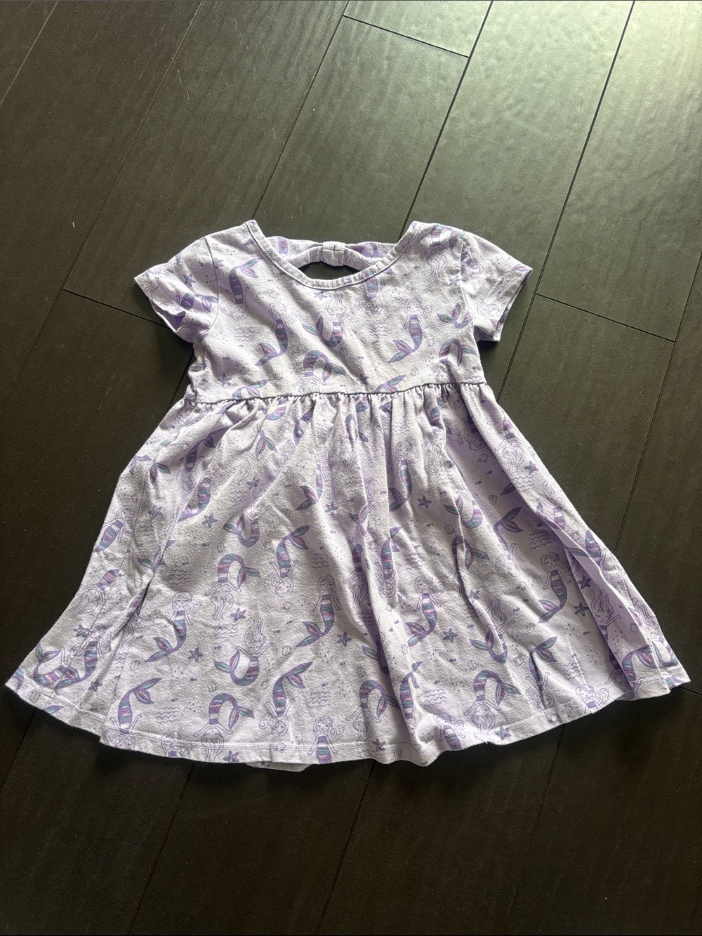 jumping beans Lavender Short Sleeve Dress with Mermaid Float Print